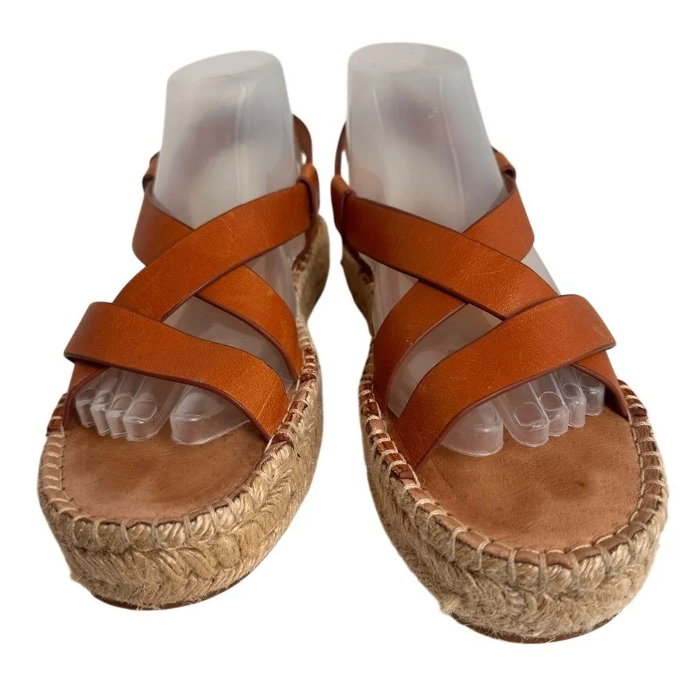 Madewell Malia Leather Espadrille Platform‎ Sandals 9.5